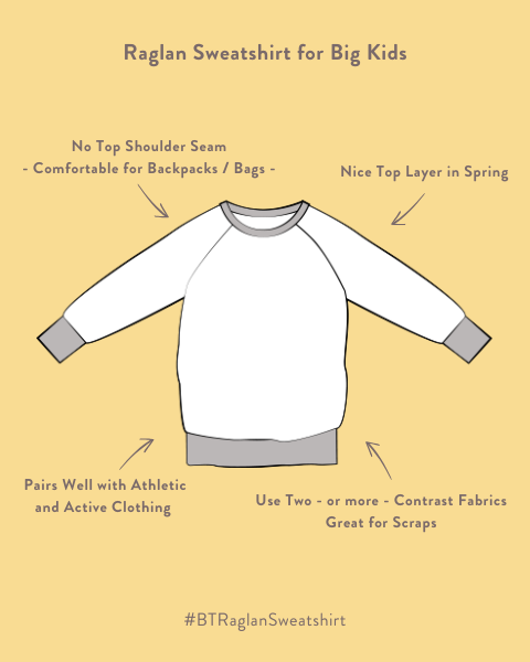 Big Kid Raglan Sweatshirt: K034