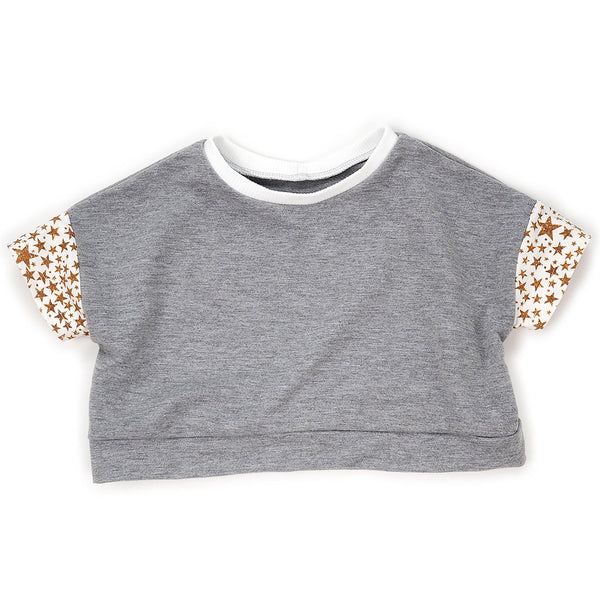 SALE】Cording Embroidery Cropped Sweatshirt / 305165251001