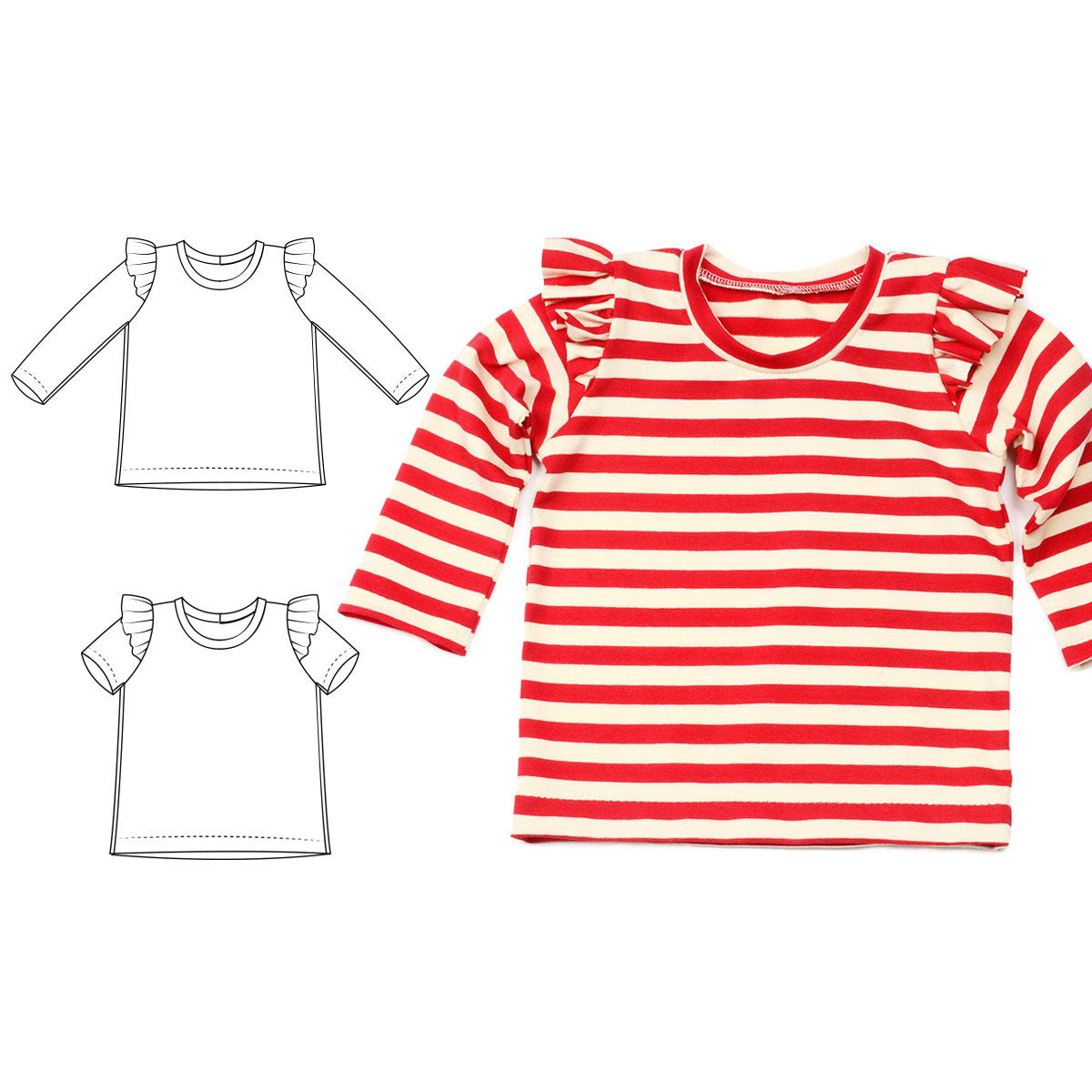 Flutter sleeve tee : 57