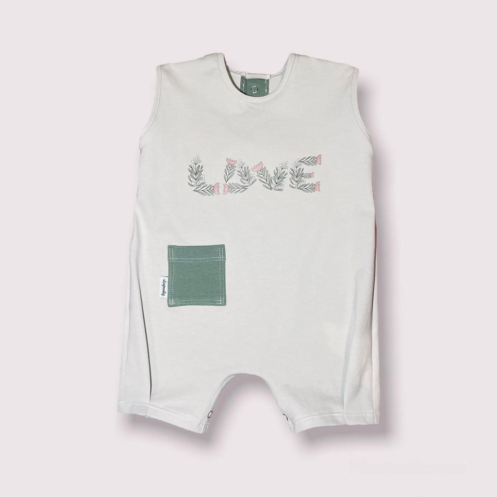 love flower on kids playsuit