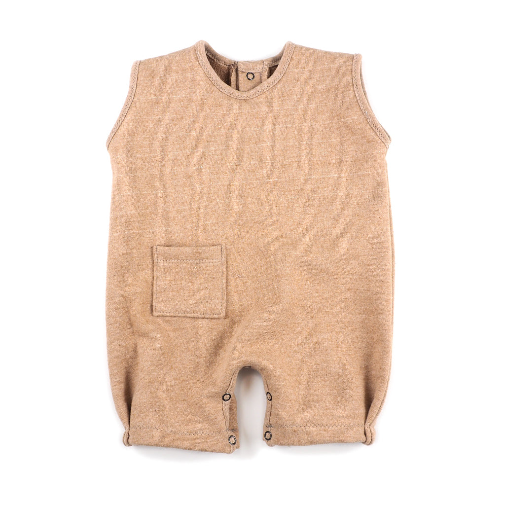 tan french terry playsuit