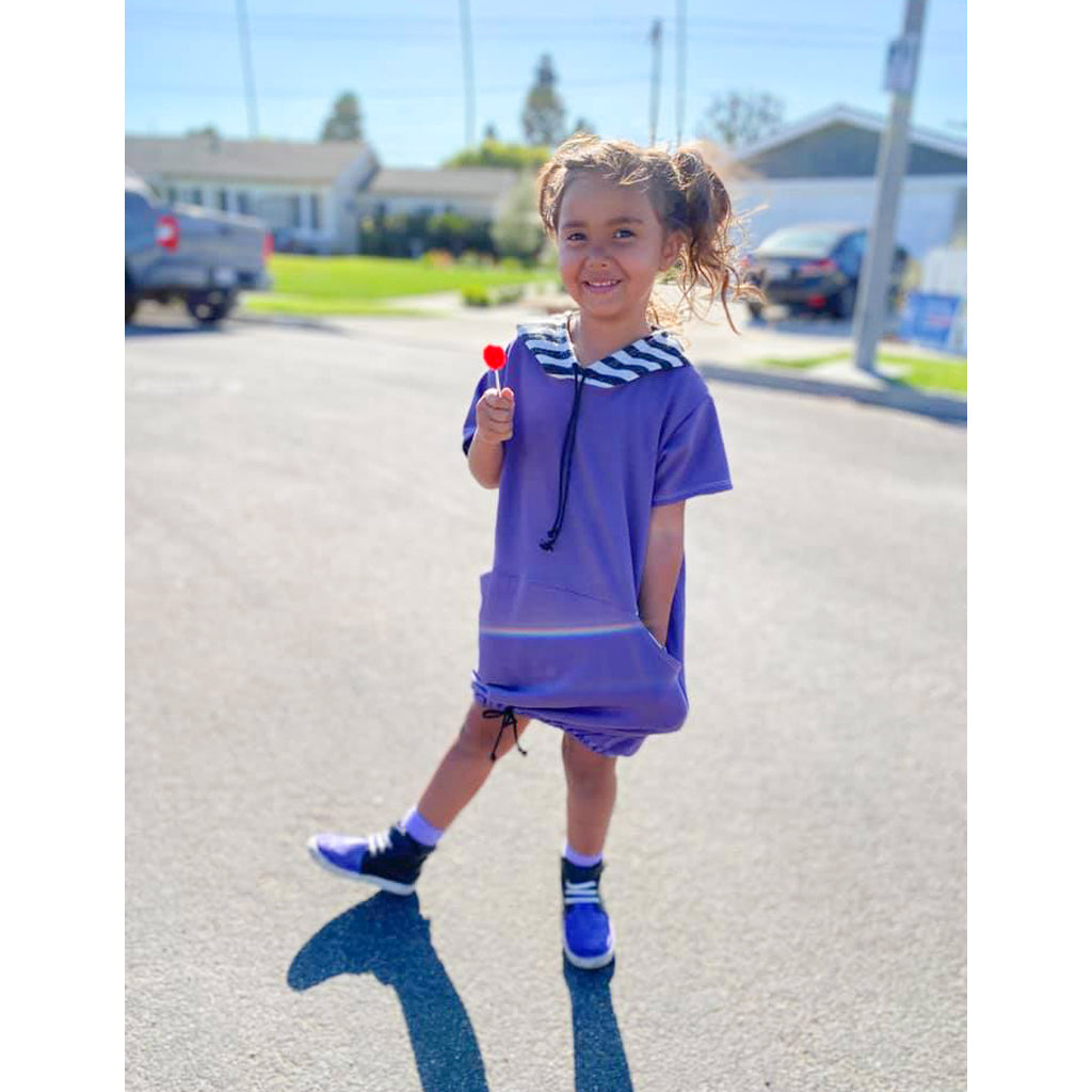 short sleeve hooded dress for kids