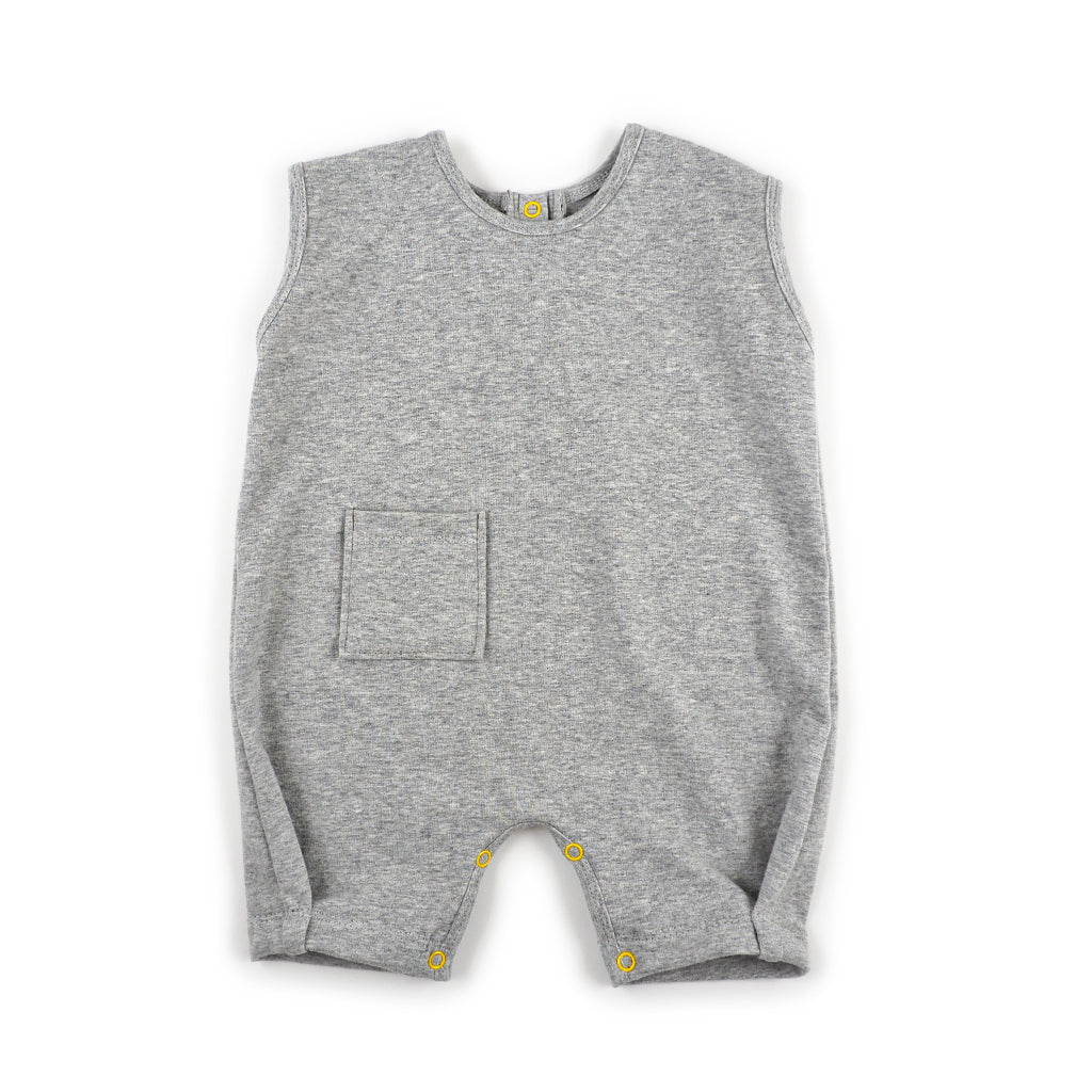 gray solid playsuit