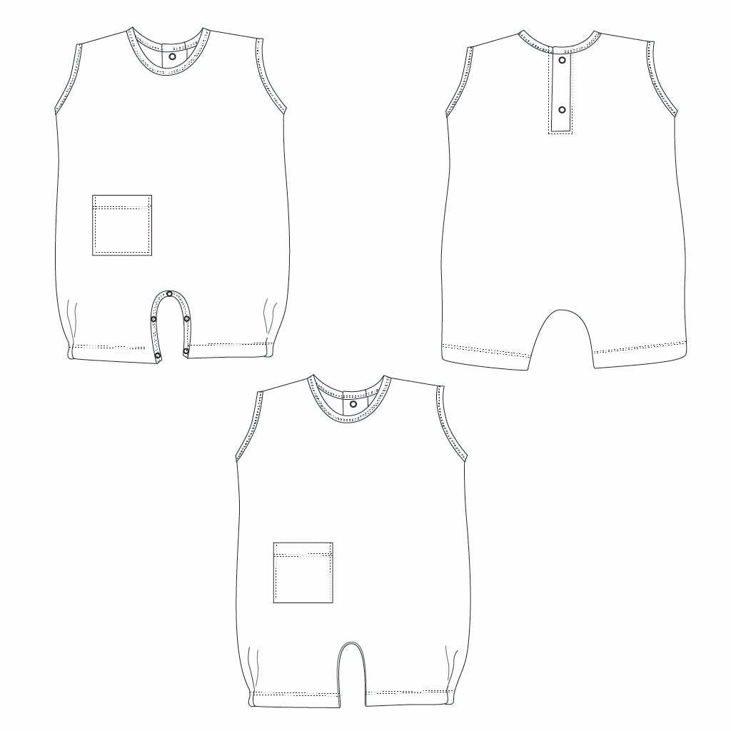 playsuit technical drawing
