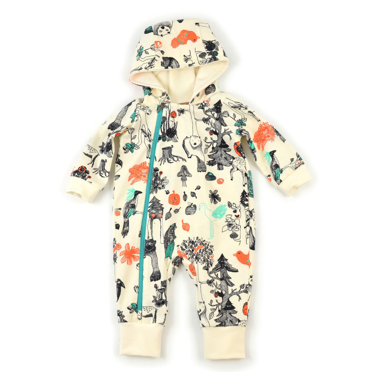 hood zip coverall : 96