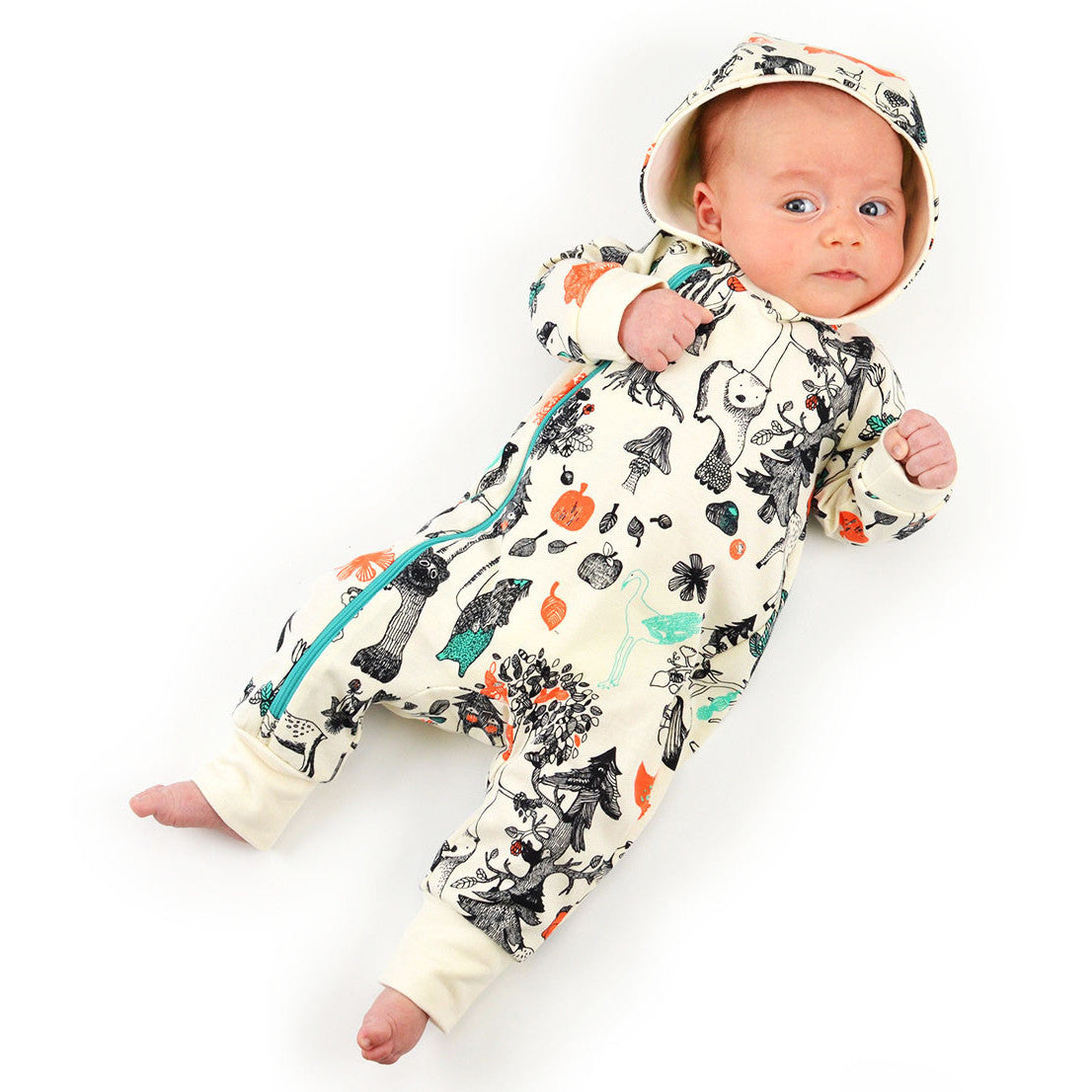 hood zip coverall : 96