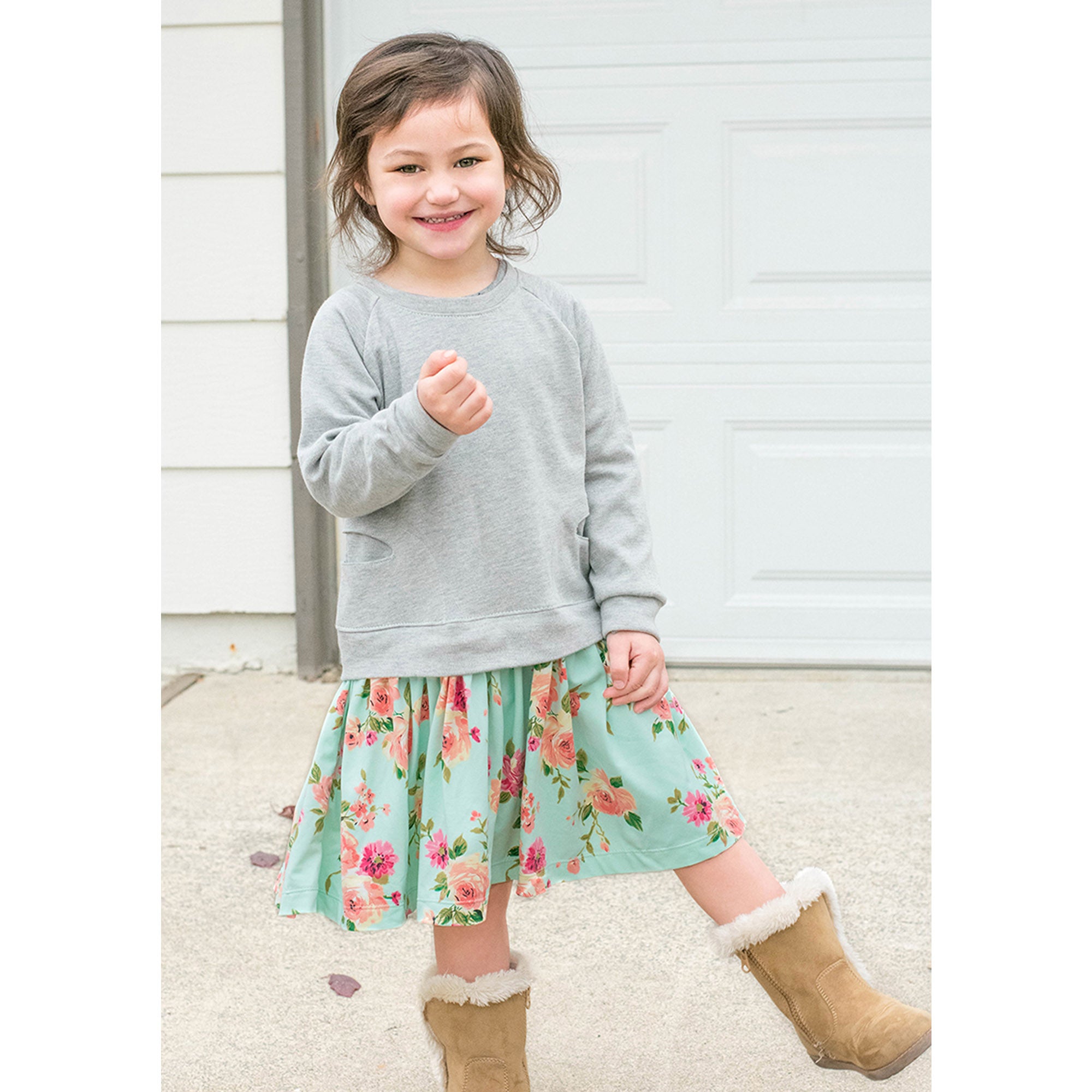 gathered raglan dress : 112