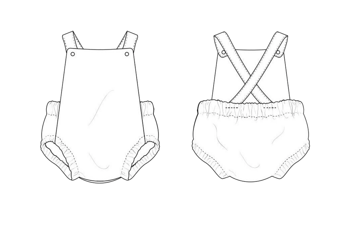 summer romper Sewing Pattern | Sizes Preemie-3T | PDF Download