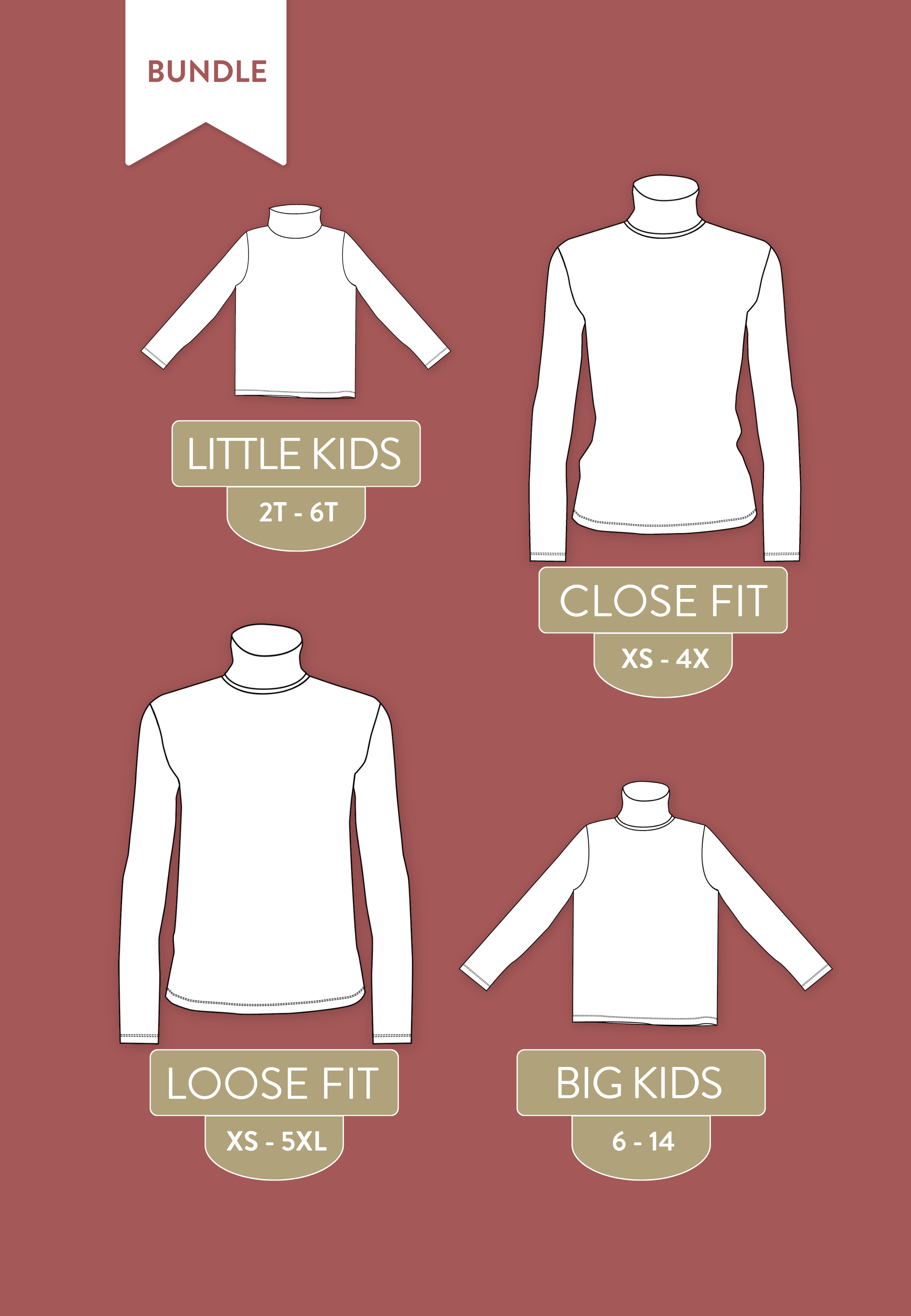 Turtleneck Bundle: Three Patterns for The Whole Family