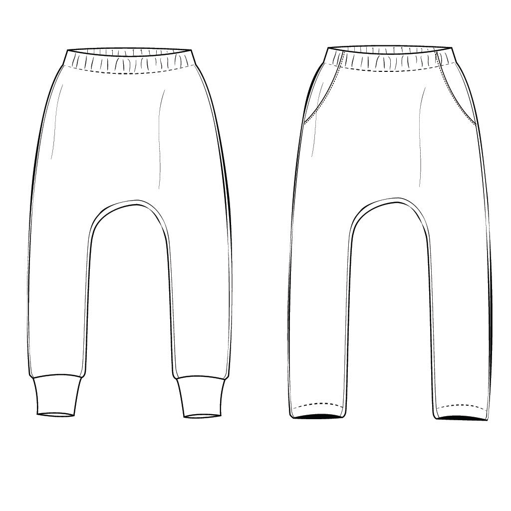 harem pant tech sketch