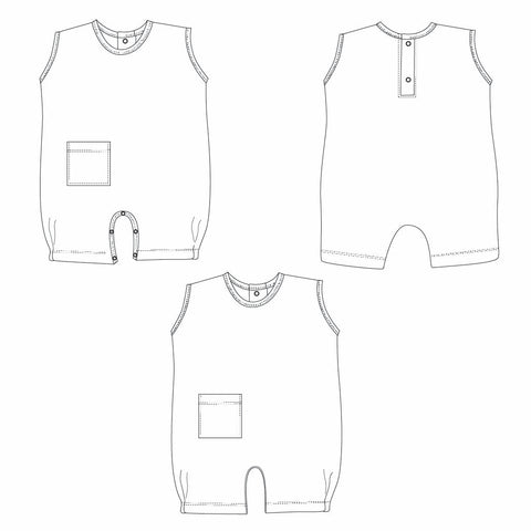 playsuit technical drawing