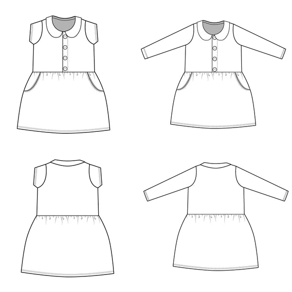 Collar dress sewing pattern - Brindille & Twig