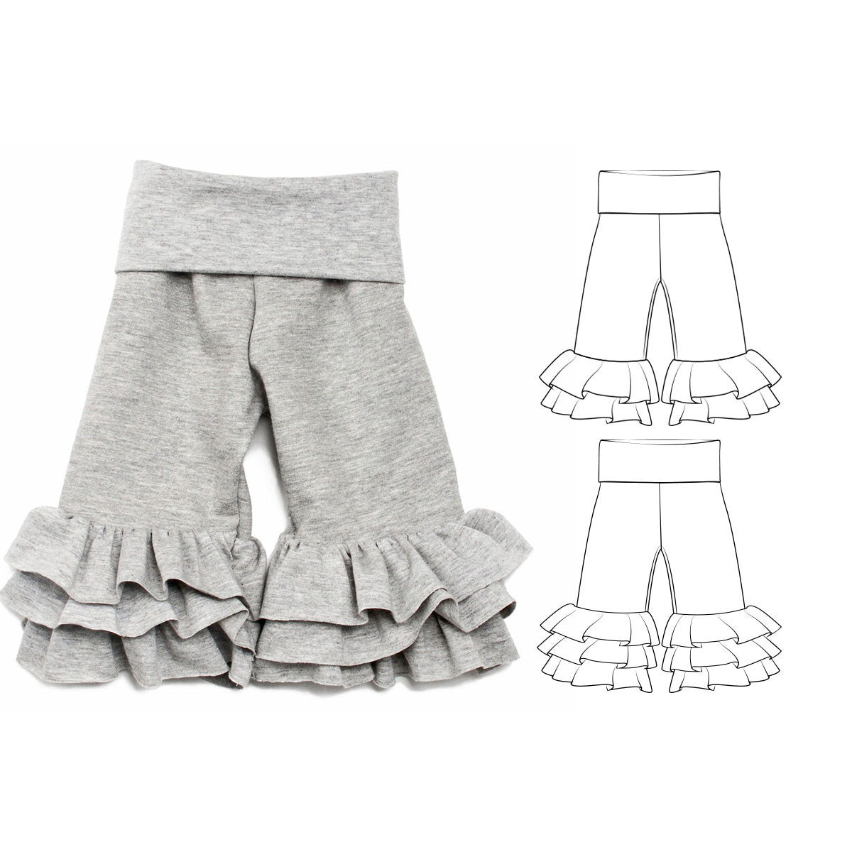 Ruffle pants sewing pattern - Brindille & Twig