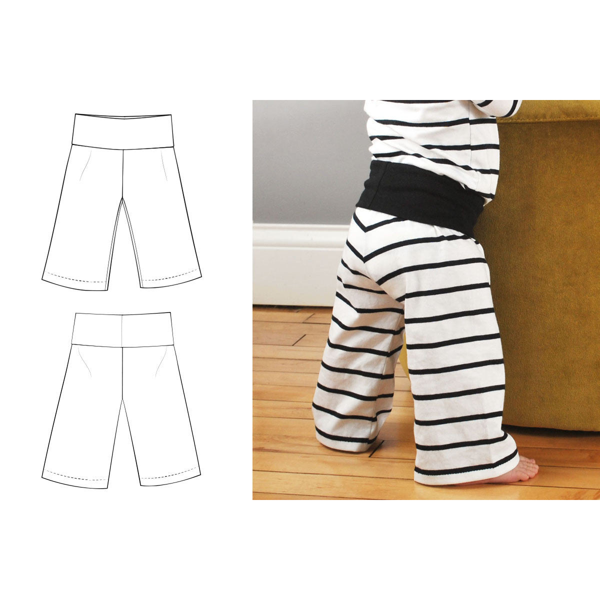 wide leg yoga pants pattern - Brindille & Twig
